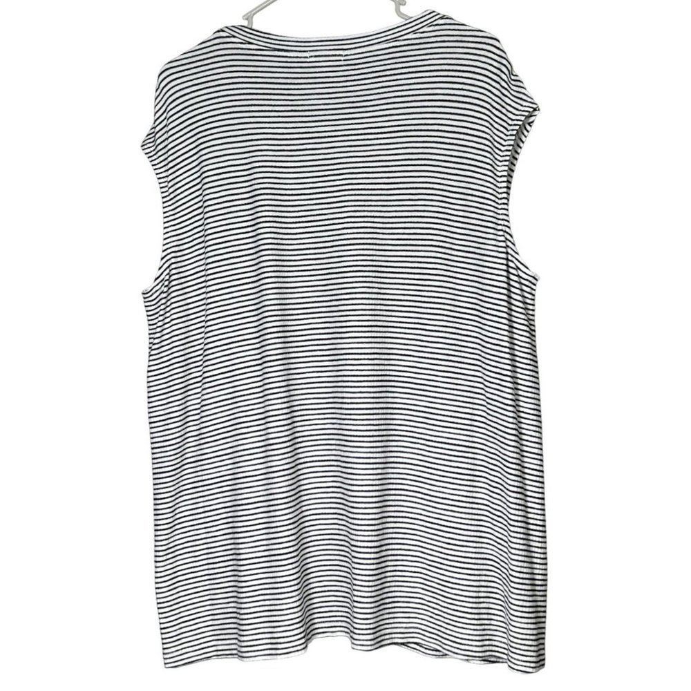 Max Studio women's black and white sleeveless top/coverup size L NWT - Picture 5 of 10